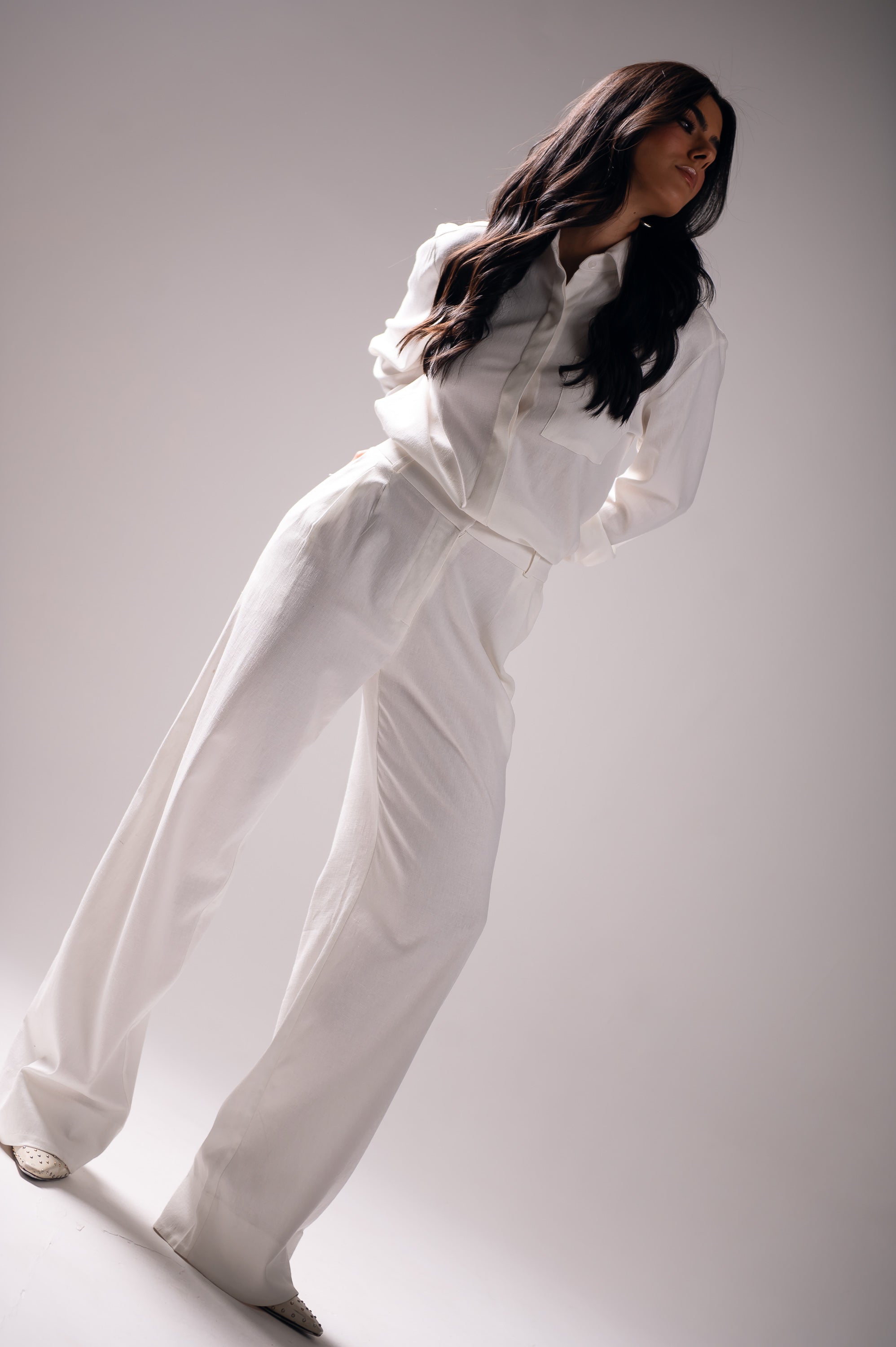 Camisa Linho Lari Off White Saphir