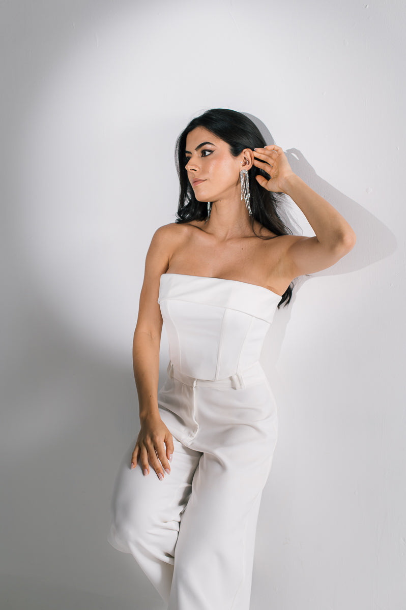 Calça Pantalona Feminina Safira Off White Saphir